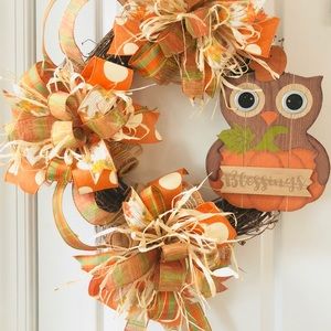 Fall grapevine Owl Wreath! Handmade product.